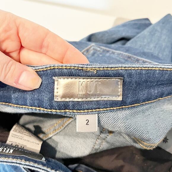 Kut From The Kloth Kelsey High Rise Fab Ab Flare Jeans Blue 2 - Picture 3 of 6